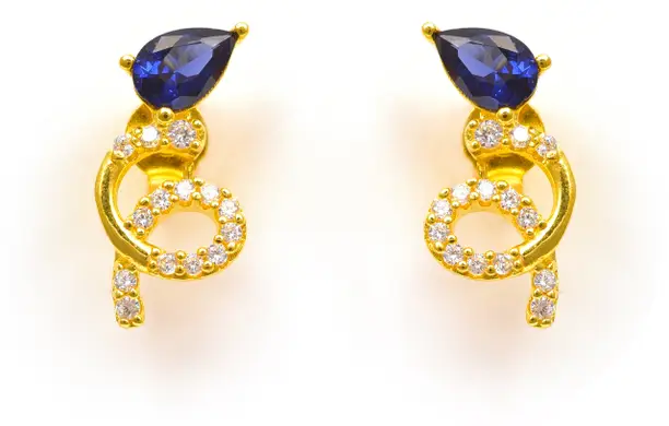 Senco Gold - Sapphire Diamond Stud Earrings